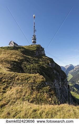 "Hoher Kasten mountain with the 72 m high Swisscom telecommunication tower and the old mountain inn, 1794m, as seen from the northeast, canton of Appenzell Inner-Rhodes, Switzerland, Europe" View Large Photo Image Stock Photograph - "Hoher Kasten mountain with the 72 m high Swisscom telecommunication tower and the old mountain inn, 1794m, as seen from the northeast, canton of Appenzell Inner-Rhodes, Switzerland, Europe". Fotosearch
