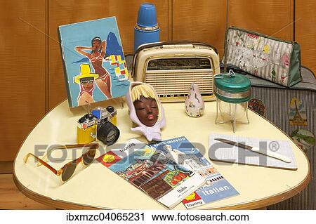"Holiday accessories from the 1950s, Industrial Museum, Lauf an der Pegnitz, Middle Franconia, Bavaria, Germany, Europe" View Large Photo Image Stock Image - "Holiday accessories from the 1950s, Industrial Museum, Lauf an der Pegnitz, Middle Franconia, Bavaria, Germany, Europe". Fotosearch
