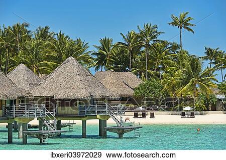 "Holiday resort with overwater bungalows, Bora Bora, French Polynesia, Oceania" View Large Photo Image Stock Photo - "Holiday resort with overwater bungalows, Bora Bora, French Polynesia, Oceania". Fotosearch