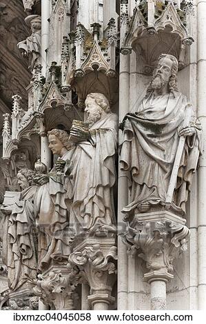 "Holy sculptures at the Gothic entrance portal, 1385-1415, Regensburg Cathedral, 1273, Regensburg, Upper Palatinate, Bavaria, Germany, Europe" View Large Photo Image Stock Photo - "Holy sculptures at the Gothic entrance portal, 1385-1415, Regensburg Cathedral, 1273, Regensburg, Upper Palatinate, Bavaria, Germany, Europe". Fotosearch
