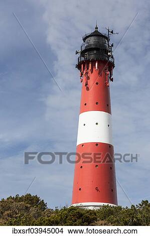 Picture - "Hornum Lighthouse, Hornum, Sylt, Schleswig-Holstein, Germany, Europe". Fotosearch