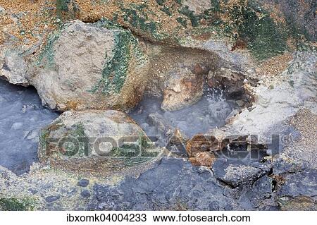 Stock Image - "Hot spring, mineral deposits, Seltun geothermal area near Krysuvik or Krisuvik, Reykjanesskagi, Southern Peninsula or Reykjanes, Iceland, Europe". Fotosearch
