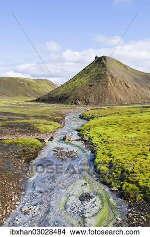 "Hot spring of Storihver along the hiking trail to Hrafntinnusker or Raven Mountain, Landmannalaugar, Southern Region, Iceland, Europe" View Large Photo Image Picture - "Hot spring of Storihver along the hiking trail to Hrafntinnusker or Raven Mountain, Landmannalaugar, Southern Region, Iceland, Europe". Fotosearch
