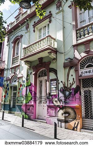 Stock Photo - "House covered in graffiti, Santa Cruz, Tenerife, Canary Islands, Spain, Europe". Fotosearch