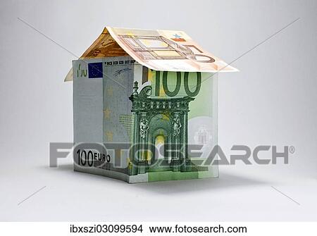 "House made of banknotes, symbolic image" View Large Photo Image Picture - "House made of banknotes, symbolic image". Fotosearch