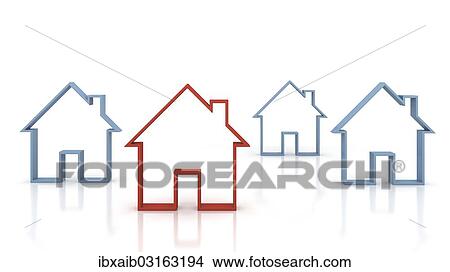 "Houses, 3D illustration" View Large Photo Image Picture - "Houses, 3D illustration". Fotosearch
