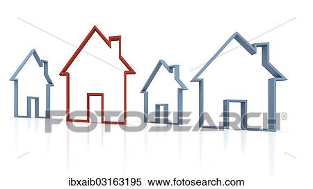 "Houses, 3D illustration" View Large Photo Image Stock Photography - "Houses, 3D illustration". Fotosearch