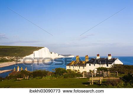 "Houses in front of the Seven Sisters chalk cliffs, Seaford, Sussex, England, United Kingdom, Europe" View Large Photo Image Stock Image - "Houses in front of the Seven Sisters chalk cliffs, Seaford, Sussex, England, United Kingdom, Europe". Fotosearch