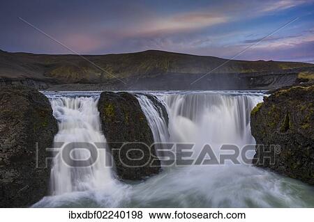 "Hraueyjarfoss waterfall on the Tungnaa river, Highlands of Iceland, Iceland, Europe" View Large Photo Image Stock Photo - "Hraueyjarfoss waterfall on the Tungnaa river, Highlands of Iceland, Iceland, Europe". Fotosearch