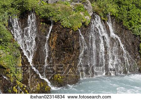 "Hraunfossar, Husafell, Iceland, Europe" View Large Photo Image Picture - "Hraunfossar, Husafell, Iceland, Europe". Fotosearch