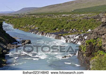 "Hraunfossar, Husafell, Iceland, Europe" View Large Photo Image Stock Image - "Hraunfossar, Husafell, Iceland, Europe". Fotosearch