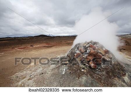 Stock Photography - "Hverir solfatara field, Reykjahilid, Myvatn, North Iceland, Iceland, Europe". Fotosearch