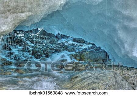Stock Photo - "Ice cave at the Schlatenkees glacier, Nationalpark Hohe Tauern national park, Tyrol, Austria, Europe". Fotosearch