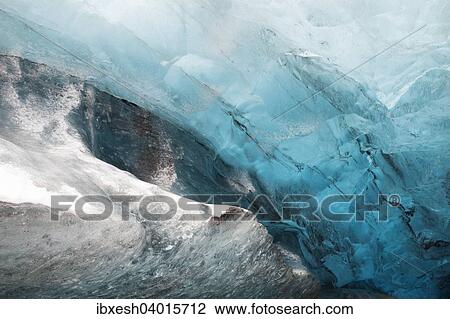 Stock Image - "Ice cave in the Vatnajokull glacier, Vatnajokull National Park, Iceland, Europe". Fotosearch