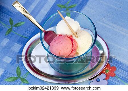 "Ice cream, vanilla, strawberry, lemon" View Large Photo Image Stock Photo - "Ice cream, vanilla, strawberry, lemon". Fotosearch