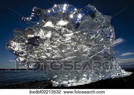 "Ice crystal on a black beach, Joekulsarlon, Vatnajokull Glacier, Austurland, East Iceland, Iceland, Europe" View Large Photo Image Stock Image - "Ice crystal on a black beach, Joekulsarlon, Vatnajokull Glacier, Austurland, East Iceland, Iceland, Europe". Fotosearch