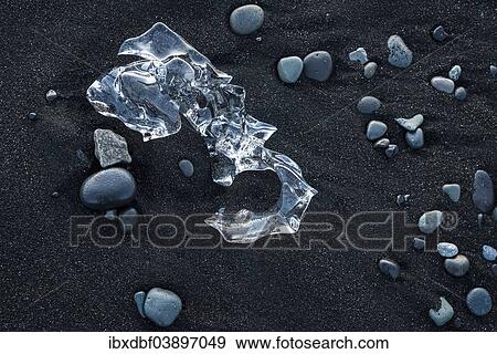 "Ice crystals on a black beach, Jokulsarlon Glacier Lagoon, Vatnajokull Glacier, Austurland, East Iceland, Iceland, Europe" View Large Photo Image Stock Photo - "Ice crystals on a black beach, Jokulsarlon Glacier Lagoon, Vatnajokull Glacier, Austurland, East Iceland, Iceland, Europe". Fotosearch