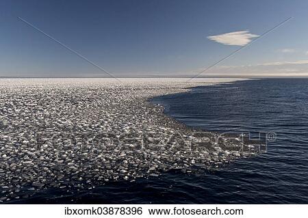 Stock Photograph - "Ice floes, edge of the pack ice, Arctic Ocean, Spitsbergen, Svalbard Islands, Svalbard and Jan Mayen, Norway, Europe". Fotosearch