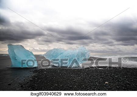 "Ice floes on the black lava beach of the Jokulsarlon glacial lake, fjord, Vatnajokull, Iceland, Europe" View Large Photo Image Stock Photo - "Ice floes on the black lava beach of the Jokulsarlon glacial lake, fjord, Vatnajokull, Iceland, Europe". Fotosearch