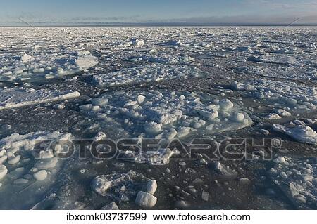 Stock Photo - "Ice floes, pack ice, Arctic Ocean, Spitsbergen Island, Svalbard Archipelago, Svalbard and Jan Mayen, Norway, Europe". Fotosearch