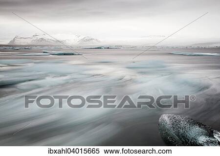Stock Photography - "Ice on the beach, Jokulsarlon, Eastern Region, Iceland, Europe". Fotosearch
