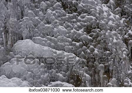 Stock Image - "Ice structures, frozen waterfall, Tyrol, Austria, Europe". Fotosearch
