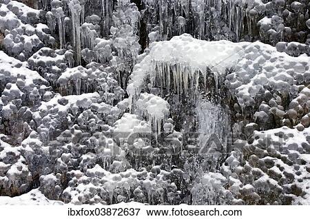 Stock Photo - "Ice structures, frozen waterfall, Tyrol, Austria, Europe". Fotosearch