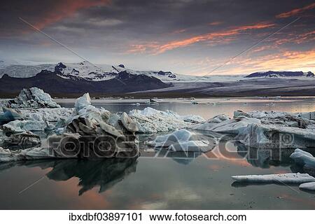 "Icebergs, Jokulsarlon Glacier Lagoon in the afterglow, Vatnajokull Glacier, Austurland, East Iceland, Iceland, Europe" View Large Photo Image Stock Image - "Icebergs, Jokulsarlon Glacier Lagoon in the afterglow, Vatnajokull Glacier, Austurland, East Iceland, Iceland, Europe". Fotosearch