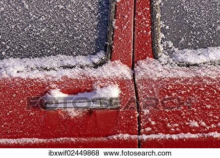 "Icy car door, detail" View Large Photo Image Stock Photo - "Icy car door, detail". Fotosearch