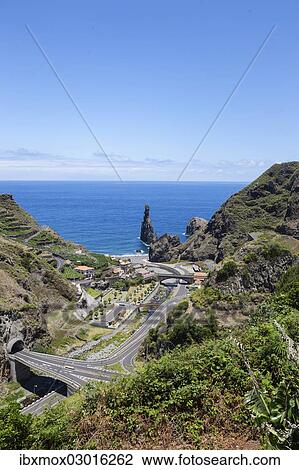 "Ilheus da Rib rock formations on the cliff coast of Ribeira da Janela, Lanceiros, Ribeira da Janela, Madeira, Portugal, Europe" View Large Photo Image Stock Image - "Ilheus da Rib rock formations on the cliff coast of Ribeira da Janela, Lanceiros, Ribeira da Janela, Madeira, Portugal, Europe". Fotosearch