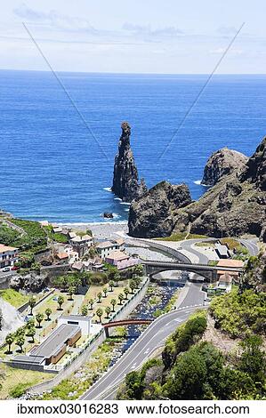 "Ilheus da Rib rock formations on the cliff coast of Ribeira da Janela, Lanceiros, Ribeira da Janela, Madeira, Portugal, Europe" View Large Photo Image Stock Image - "Ilheus da Rib rock formations on the cliff coast of Ribeira da Janela, Lanceiros, Ribeira da Janela, Madeira, Portugal, Europe". Fotosearch