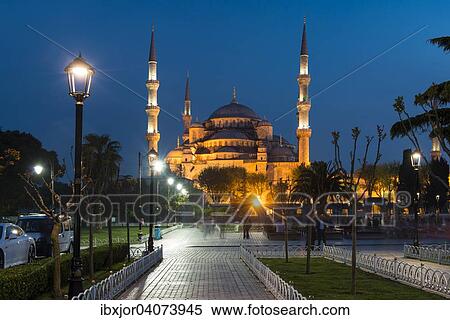 "Illuminated Sultan Ahmed Mosque, UNESCO World Heritage Site, European side, Istanbul, Turkey, Asia" View Large Photo Image Stock Photography - "Illuminated Sultan Ahmed Mosque, UNESCO World Heritage Site, European side, Istanbul, Turkey, Asia". Fotosearch