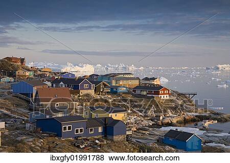 "Ilulissat with Disko Bay, Greenland, North America" View Large Photo Image Stock Photo - "Ilulissat with Disko Bay, Greenland, North America". Fotosearch