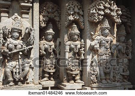 "Images of deities on the wall of Kesava Temple, Keshava Temple, Hoysala style, Somnathpur, Somanathapura, Karnataka, South India, India, South Asia, Asia" View Large Photo Image Stock Photograph - "Images of deities on the wall of Kesava Temple, Keshava Temple, Hoysala style, Somnathpur, Somanathapura, Karnataka, South India, India, South Asia, Asia". Fotosearch