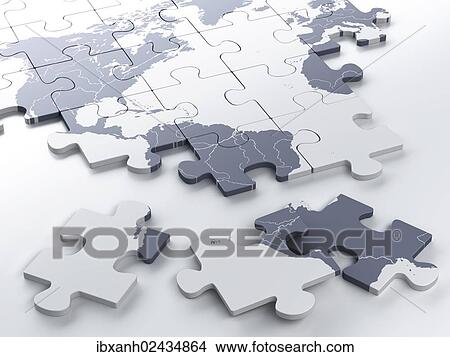 Incomplete puzzle with a world map View Large Photo Image Picture - Incomplete puzzle with a world map. Fotosearch