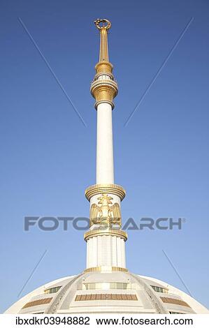 Stock Image - "Independence Monument, Ashgabat, Ashkhabad or Asgabat, Ahal Province, Turkmenistan, Asia". Fotosearch