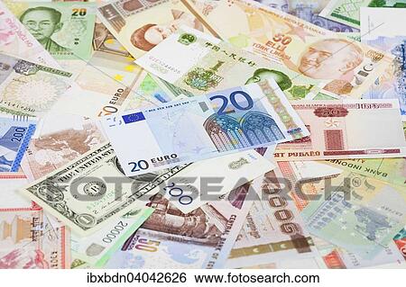 International currency banknotes View Large Photo Image Stock Photograph - International currency banknotes. Fotosearch