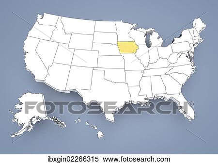 "Iowa, IA, highlighted on a contour map of USA, United States of America, 3D illustration" View Large Photo Image Stock Photography - "Iowa, IA, highlighted on a contour map of USA, United States of America, 3D illustration". Fotosearch