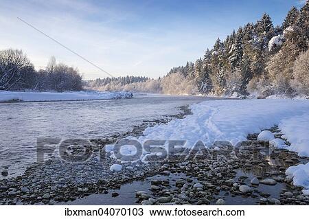 "Isar river in the winter, Pupplinger Au, Geretsried, Upper Bavaria, Bavaria, Germany, Europe" View Large Photo Image Stock Image - "Isar river in the winter, Pupplinger Au, Geretsried, Upper Bavaria, Bavaria, Germany, Europe". Fotosearch