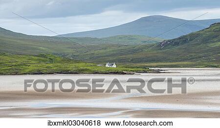"Isolated cottage on the Kyle of Durness inlet at low tide, Durness, Schottisches Hochland, Scotland, United Kingdom, Europe" View Large Photo Image Stock Photo - "Isolated cottage on the Kyle of Durness inlet at low tide, Durness, Schottisches Hochland, Scotland, United Kingdom, Europe". Fotosearch