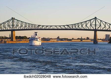 "Jacques Cartier Bridge and Ocean liner cruise ship, Montreal, Quebec, Canada, North America" View Large Photo Image Stock Photo - "Jacques Cartier Bridge and Ocean liner cruise ship, Montreal, Quebec, Canada, North America". Fotosearch