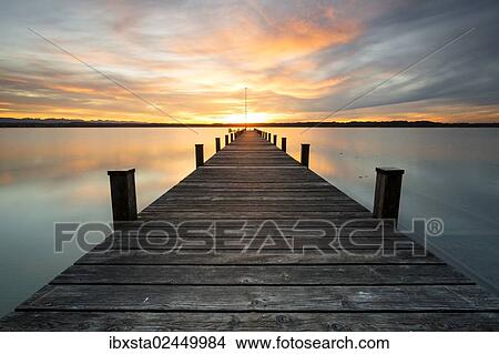 "Jetty, sunset on Lake Starnberg at Ambach, Bavaria, Germany, Europe, PublicGround, Europe" View Large Photo Image Picture - "Jetty, sunset on Lake Starnberg at Ambach, Bavaria, Germany, Europe, PublicGround, Europe". Fotosearch