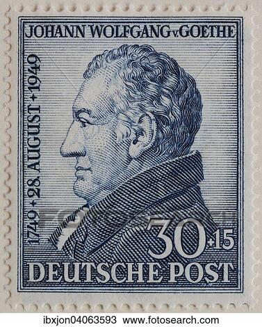 "Johann Wolfgang von Goethe, a German writer and statesman, portrait on a German stamp, 1949" View Large Photo Image Stock Image - "Johann Wolfgang von Goethe, a German writer and statesman, portrait on a German stamp, 1949". Fotosearch