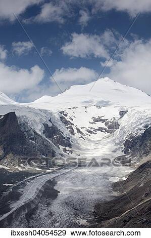 Stock Photo - "Johannisberg mountain with Pasterze glacier in the Glockner Group, Bruck, Salzburg State, Austria, Europe". Fotosearch