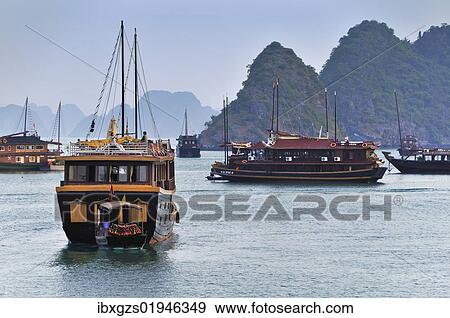 "Junks in Halong Bay, a UNESCO World Heritage Site, Vietnam, Southeast Asia, Asia" View Large Photo Image Stock Photo - "Junks in Halong Bay, a UNESCO World Heritage Site, Vietnam, Southeast Asia, Asia". Fotosearch