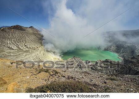 "Kawah Ijen volcano, Ijen crater and lake, Banyuwangi, East Java, Indonesia, Asia" View Large Photo Image Stock Photography - "Kawah Ijen volcano, Ijen crater and lake, Banyuwangi, East Java, Indonesia, Asia". Fotosearch
