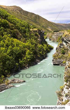 Stock Photograph - "Kawarau River, Gibbston, Otago Region, New Zealand, Oceania". Fotosearch