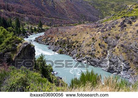 Stock Photograph - "Kawarau River in the Kawarau Gorge, Otago Region, New Zealand, Oceania". Fotosearch