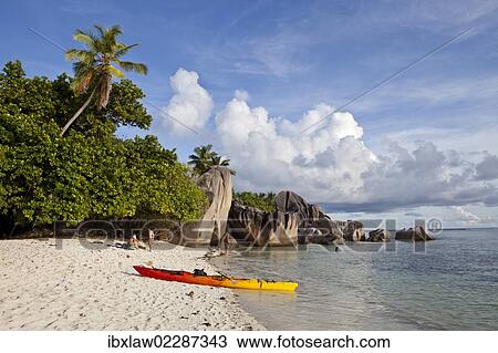 "Kayaking at Anse Source d'Argent, rock formations, La Digue, Seychelles, Africa, Indian Ocean, Africa" View Large Photo Image Stock Image - "Kayaking at Anse Source d'Argent, rock formations, La Digue, Seychelles, Africa, Indian Ocean, Africa". Fotosearch