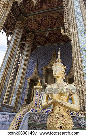 "Kinnari statue, Wat Phra Kaeo or Wat Phra Kaew, Grand Palace, Royal Palace, Bangkok, Thailand, Asia" View Large Photo Image Stock Photo - "Kinnari statue, Wat Phra Kaeo or Wat Phra Kaew, Grand Palace, Royal Palace, Bangkok, Thailand, Asia". Fotosearch